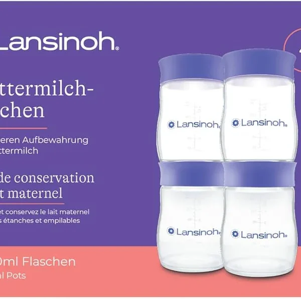 Lansinoh I Pots de conservation du lait maternel 4x160M