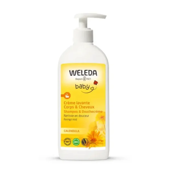Weleda Calendula Crème Lavante Corps et Cheveux Bébés et Enfants 400ml