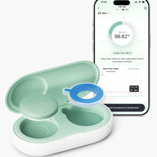 Momcozy Thermomètre Bébé Intelligent – Précision de Qualité Médicale & Suivi en Temps Réel via l’Application