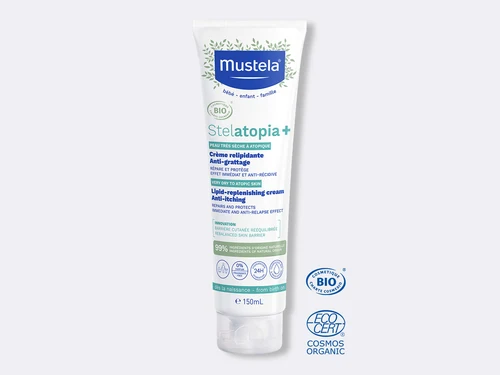MUSTELA Stelatopia+ Crème relipidante anti-grattage certifiée BIO, 150ml